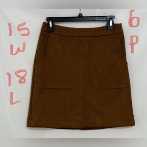 LOFT Brown A-Line Mini Skirt for Work